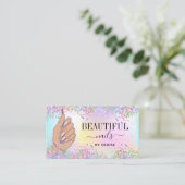 Nagelstudio Frau Handholograph Nägel Techniker Visitenkarte (Stehend Vorderseite)