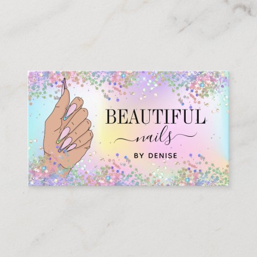 Nagelstudio Frau Handholograph Nägel Techniker Visitenkarte (Vorderseite)
