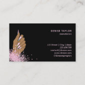 Nagelstudio Frau Handholograph Nägel Techniker Visitenkarte (Rückseite)