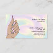 Nagelstudio Frau Handholograph Nägel Techniker Visitenkarte (Rückseite)