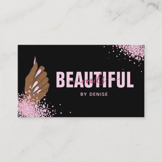 Nagelstudio Frau Handholograph Nägel Techniker Visitenkarte (Vorderseite)
