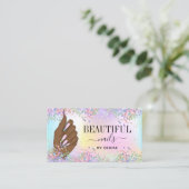 Nagelstudio Frau Handholograph Nägel Techniker Visitenkarte (Stehend Vorderseite)