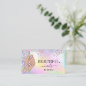 Nagelstudio Frau Handholograph Nägel Techniker Visitenkarte (Stehend Vorderseite)