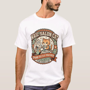 Nagelstudio Katze Nagelstudio Katze Vintage Vektor T-Shirt