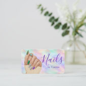 Nagelstudio Maniküre Künstlerin Irisierender Opal Visitenkarte (Stehend Vorderseite)