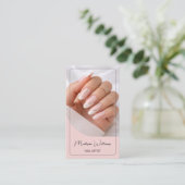 Nagelstudio Maniküre QR Pink Visitenkarte (Stehend Vorderseite)