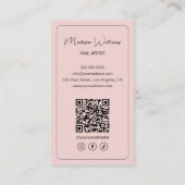 Nagelstudio Maniküre QR Pink Visitenkarte (Rückseite)