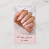Nagelstudio Maniküre QR Pink Visitenkarte (Vorderseite)