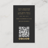 Nagelstudio-QR-Code-Foto-Script Beige Visitenkarte (Rückseite)