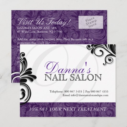 Nagelstudio und Wellness-Center Werbung Postkarte (Vorne/Hinten)