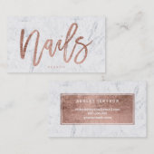Nagelt eleganten Imitat-Rosengoldtypographiemarmor Visitenkarte (Vorne/Hinten)