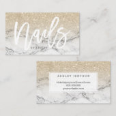 Nagelt Glittermarmor der Typografie hellen Gold Visitenkarte (Vorne/Hinten)