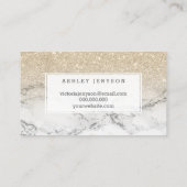 Nagelt Glittermarmor der Typografie hellen Gold Visitenkarte (Rückseite)