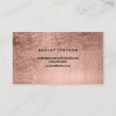 Nagelt IMITAT-Rosengold Typografie des Künstlers Visitenkarte (Rückseite)