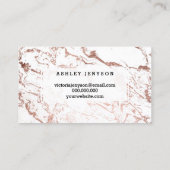 Nagelt Künstlertypographie-Rosengoldweißmarmor Visitenkarte (Rückseite)