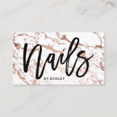 Nagelt Künstlertypographie-Rosengoldweißmarmor Visitenkarte (Vorderseite)