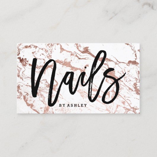 Nagelt Künstlertypographie-Rosengoldweißmarmor Visitenkarte (Vorderseite)