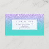 Nagelt modernen Typografielavendel-Glittertürkis Visitenkarte (Rückseite)