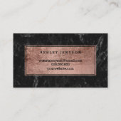 Nagelt Rosengoldtypographieschwarzmarmor Visitenkarte (Rückseite)