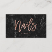 Nagelt Rosengoldtypographieschwarzmarmor Visitenkarte (Vorderseite)