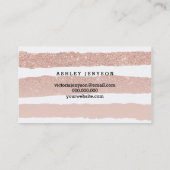 Nagelt Typografie-Rosen-Goldstreifen des Künstlers Visitenkarte (Rückseite)