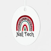 Nageltech-Geschenk - Weihnachtsregenbogen Ornament Aus Metall (Vorderseite links)