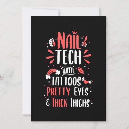 Nageltechnik mit Tattoos Einladung (Vorderseite)