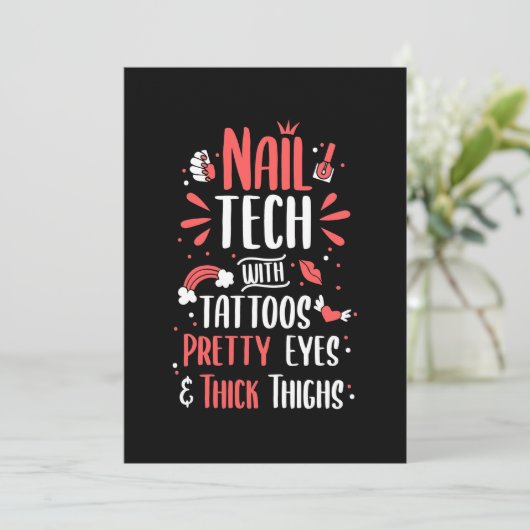 Nageltechnik mit Tattoos Einladung (Stehend Vorderseite)
