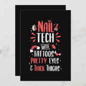 Nageltechnik mit Tattoos Einladung (Vorne/Hinten)