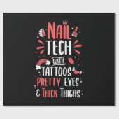 Nageltechnik mit Tattoos Geschenkpapier (Flach)