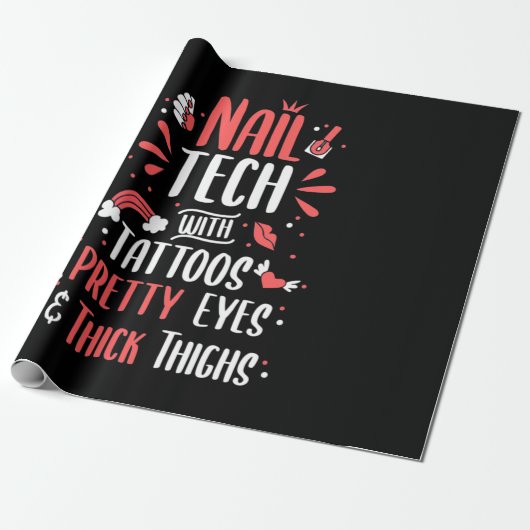 Nageltechnik mit Tattoos Geschenkpapier (Ungerollt)