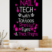 Nageltechnik mit Tattoos Poster (Küche)