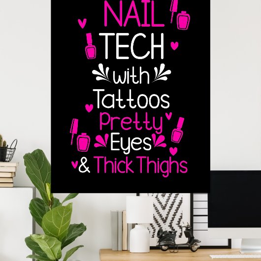 Nageltechnik mit Tattoos Poster (Heimbüro)
