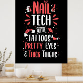 Nageltechnik mit Tattoos Poster (Küche)