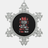 Nageltechnik mit Tattoos Schneeflocken Zinn-Ornament (Vorderseite)