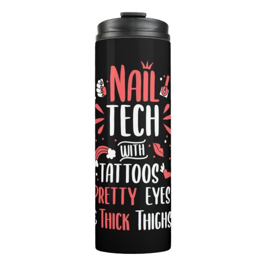 Nageltechnik mit Tattoos Thermosbecher (Vorderseite)