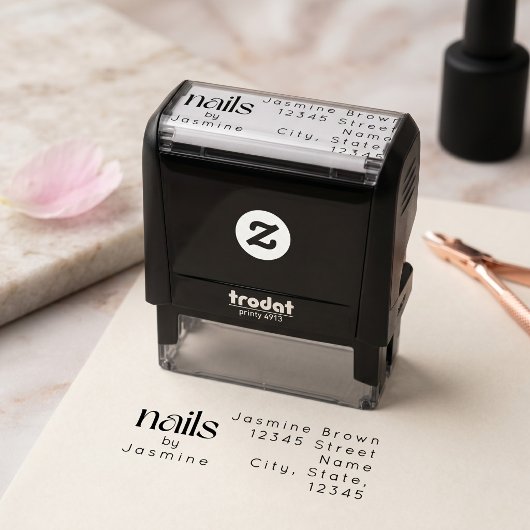 Nageltechnik-Studio Individuelle Rücksendeadresse Permastempel