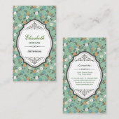 Nageltechniker - Elegante Vintage Blüte Visitenkarte (Vorne/Hinten)