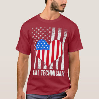 Nageltechniker Flag Herz Nail Tech Artist DA1 T-Shirt