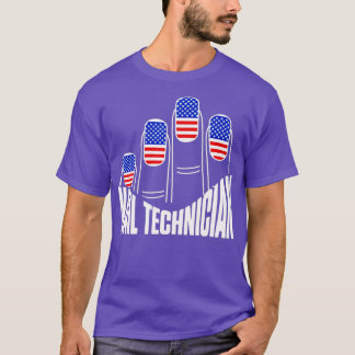 Nageltechniker Flag Nails Nail Tech Artist T-Shirt