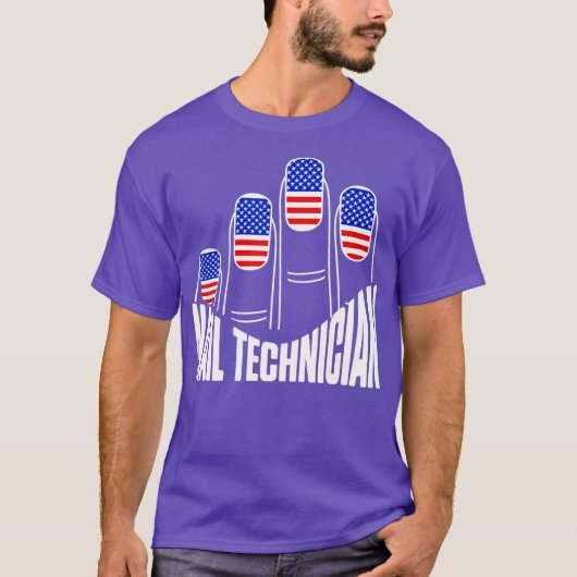 Nageltechniker Flag Nails Nail Tech Artist T-Shirt (Vorderseite)