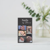 Nageltechniker-Foto-Raster-QR-Code Visitenkarte (Stehend Vorderseite)
