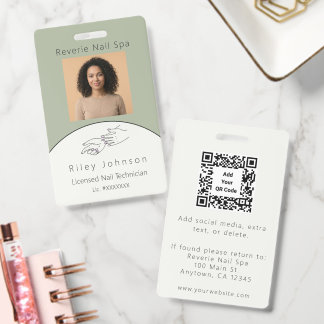 Nageltechniker-Fotoausweis Lizenzierter Nageltechn Ausweis