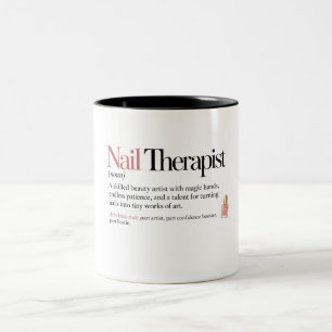 Nageltechniker-Geschenk Rosa Nageltherapeut Defini Zweifarbige Tasse