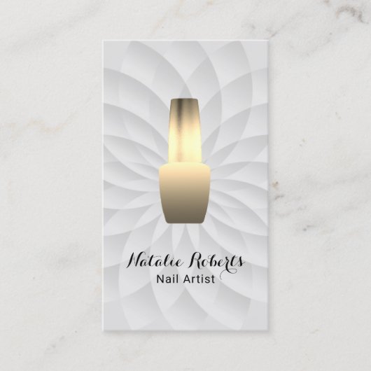 Nageltechniker Gold Nail Salon Manicurist Visitenkarte (Vorderseite)