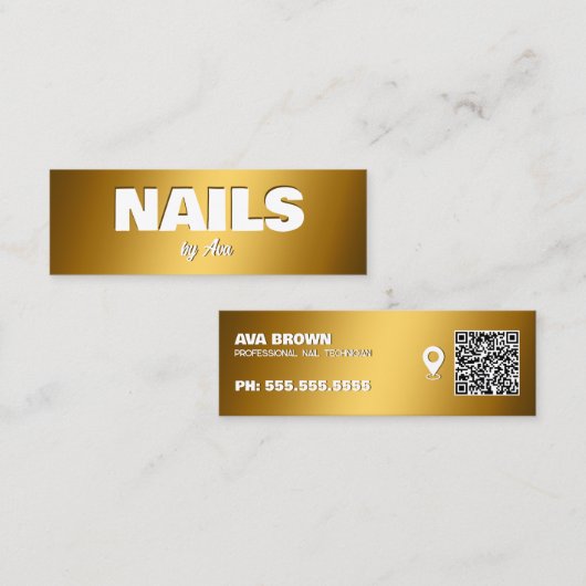 Nageltechniker Google Maps QR Mini Visitenkarte (Vorne/Hinten)
