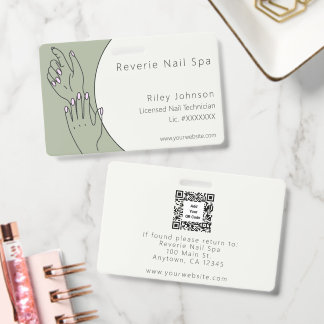 Nageltechniker-ID-Ausweis Lizenzierter Nageltechni Ausweis