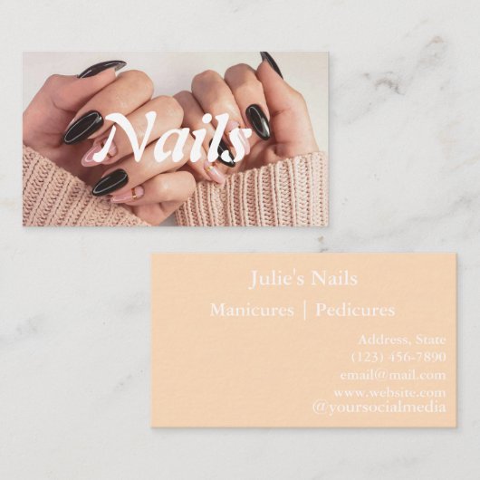 Nageltechniker - individuell anpassbare Visitenkar Visitenkarte (Vorne/Hinten)