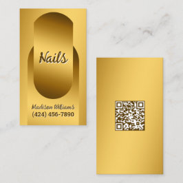Nageltechniker Individuelle QR Goldene Visitenkart Visitenkarte