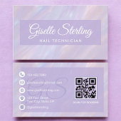 Nageltechniker Iridescent Pastel Opal Holographic Visitenkarte